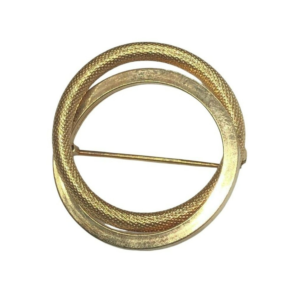 Domenico Ganazzin Brooch  247 BVI 18k Yellow Gold Modern Hoops Brooch 750 Signed